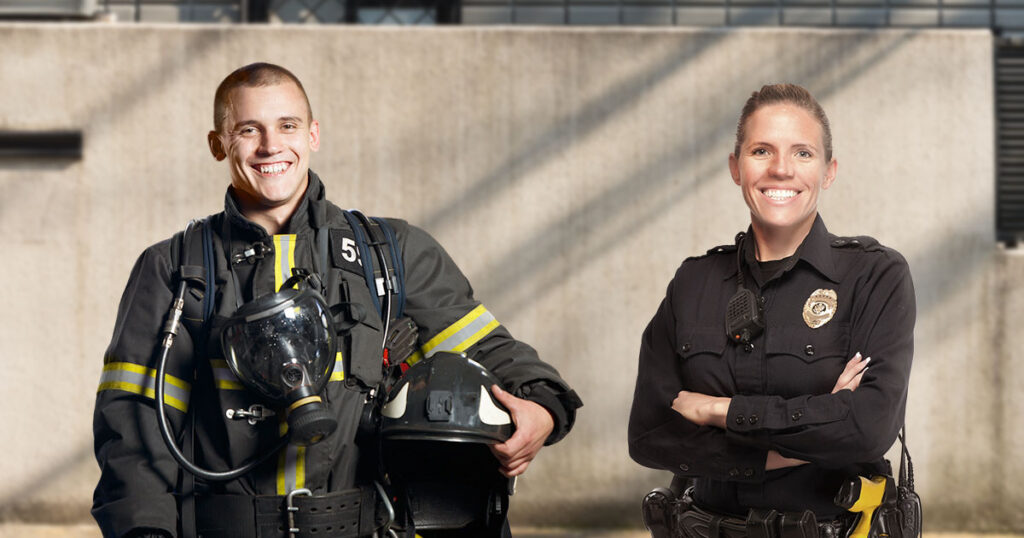 A Police Officer and Firefighter