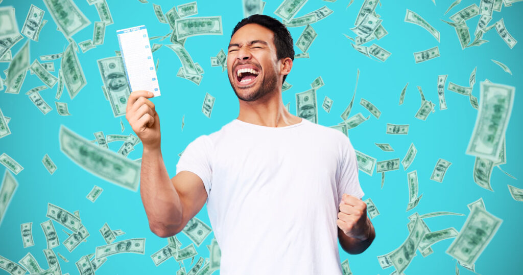 A Man with the Winning Lottery Ticket
