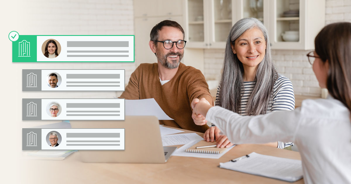 A Couple Meeting with an Advisor Next to a List of Other Candidates